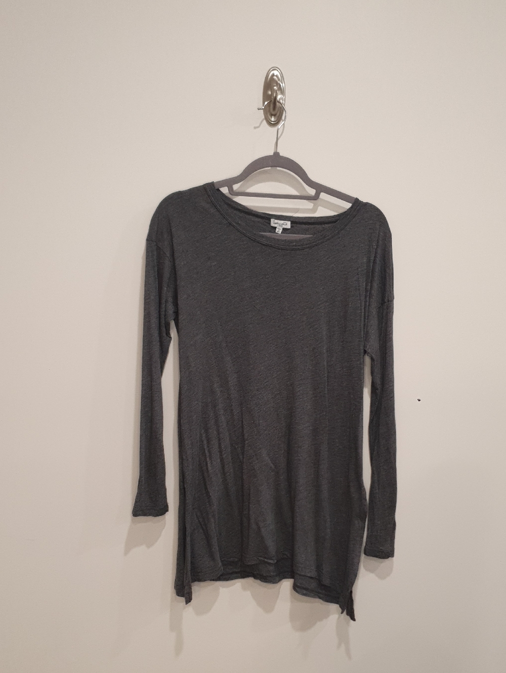Splendid Lightweight Long Sleeve Women's Top - Charcoal Grey Size Large